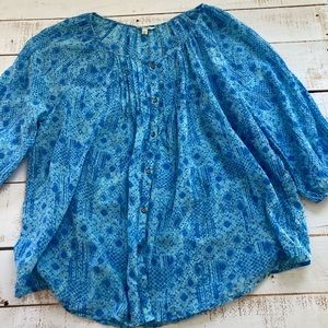 Sonoma Light Cotton Blue Print Top